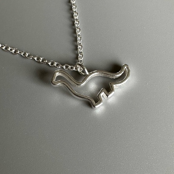 Sterling Silver Dainty Dinosaur Necklace - Picture 7 of 16